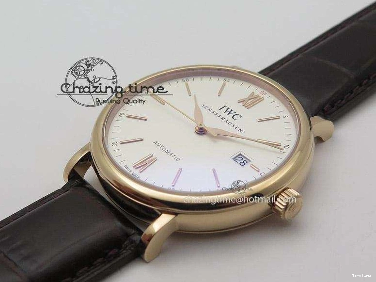 MIROTIME 0406 Modern Portofino SCHAFFHAUSEN RG MKF 1:1 V2 Best Edition White Dial On Brown Leather Strap A 7344